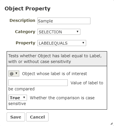 Object Property window